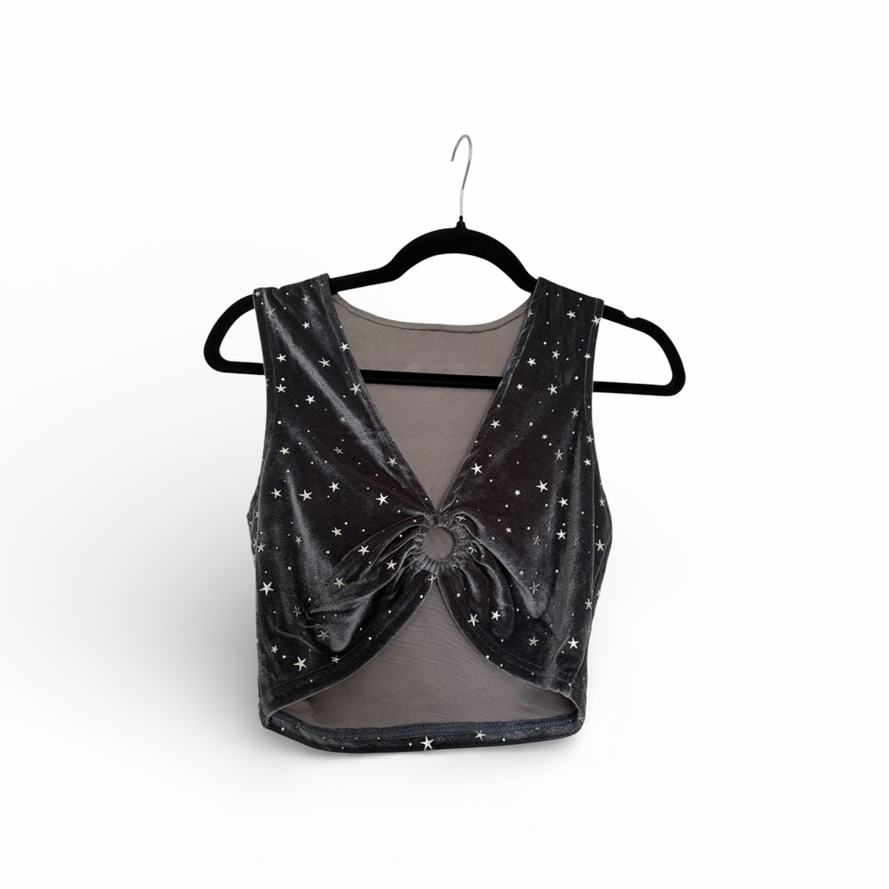 Starry Black Velvet Women's Top